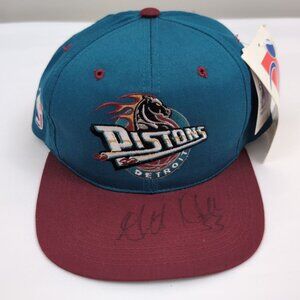 Vintage 90s Detroit Pistons Grant Hill #33 Autographed Signed Snapback Hat